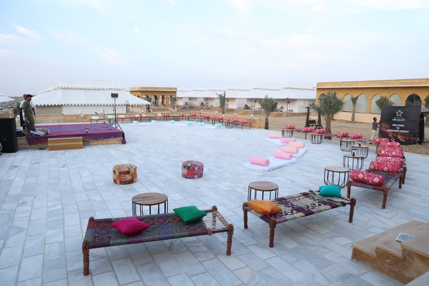 Poolside area at Mayara luxury desert camp